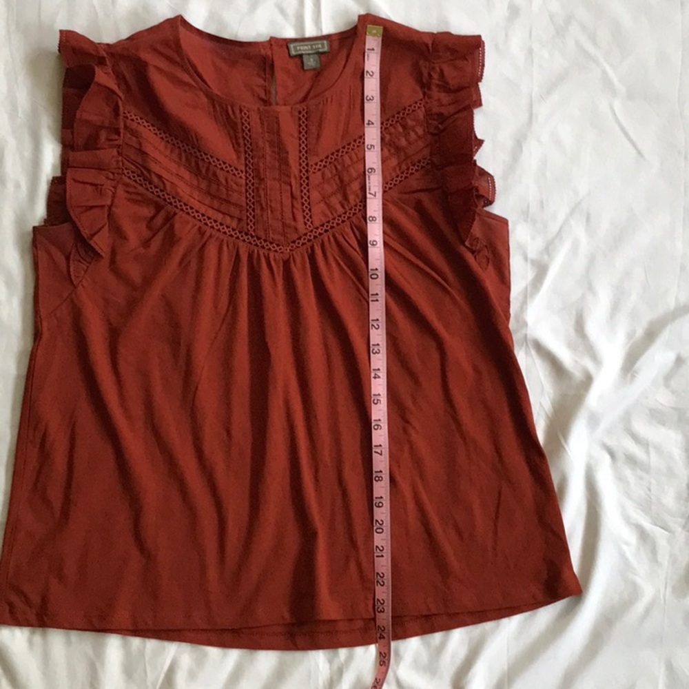 J. Crew Rust Ruffle Top - Picture 4 of 5
